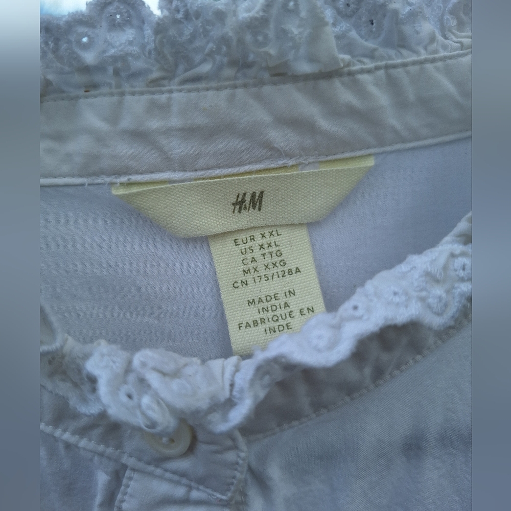 H&M Cream Lace Detail Blouse
